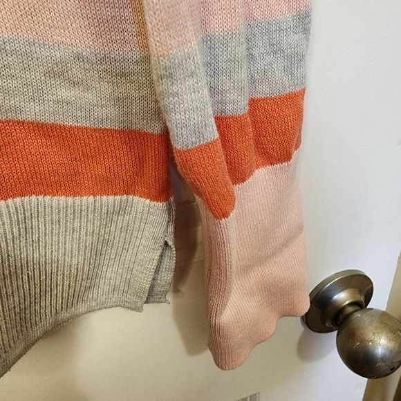 Time and Tru Women's Pullover Sweater Happy Embroidered Multicolor Large 12-14 - Picture 3 of 5